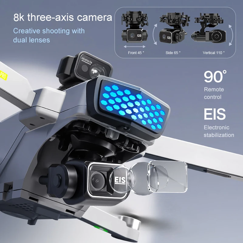 KAI TWO PRO GPS Drone Professional 8K Three Axis Self Stabilization HD Camera 360 Obstacle Avoidance Brushless RC Quadcopter Toy