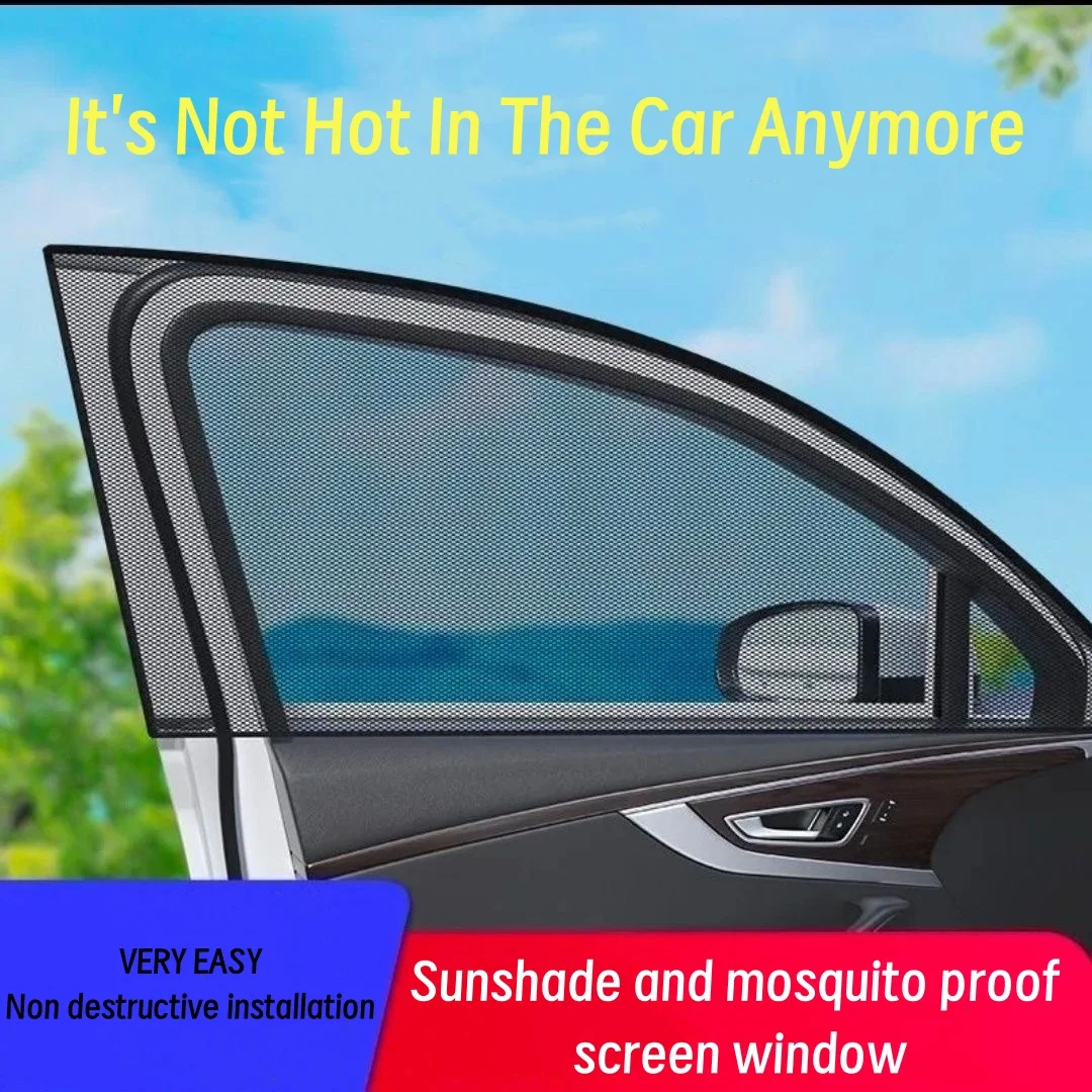 Car Sun Protection, Mosquito and Insect Screens, Car SUV Sunshades, Window Mosquito Nets, Double-layer Mesh for Sun Protection