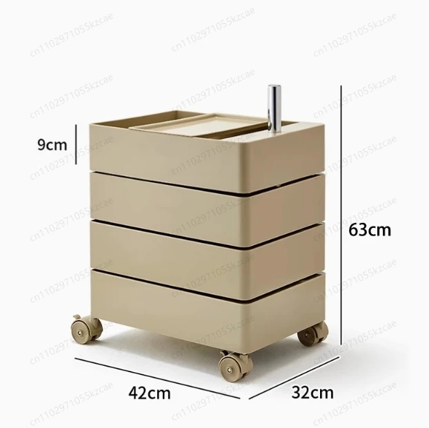 Mobile Rotating Bedside Cabinet - Snack Storage Cart & Multifunctional Nightstand for Bedroom Organization