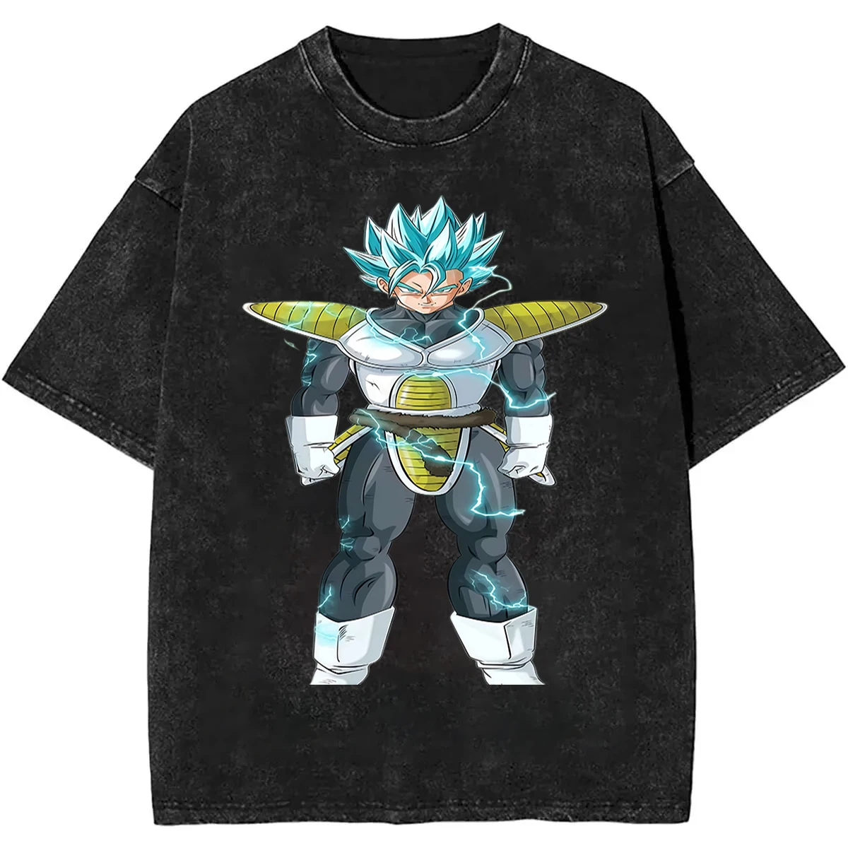 

2026 Summer Dragon Ball Vintage Anime T-shirt Men's Pure Cotton Washed Tees Casual Loose Sports Daily Short Sleeve Top