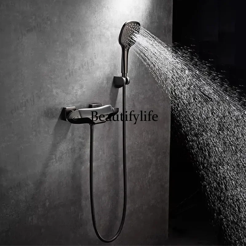 F4567 Luxury brass Gold bathroom faucet with simple constant temperature design Dual control of Hot & Cold 2 function bathtub Mi