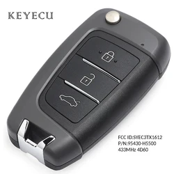 Keyecu-mando a distancia para coche, llave con 3 botones, 433MHz, Chip 4D60, para Hyundai Accent 2018 2019 FCC ID: SYEC3TX1612, p/n: 95430-H5500