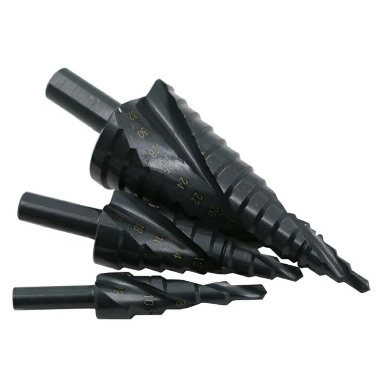 1PC4-32MM HSS Cobalt Step Drill Bit Nitrogen High Speed Steel Spiral For Metal Cone Triangle Shank Hole Metal drills