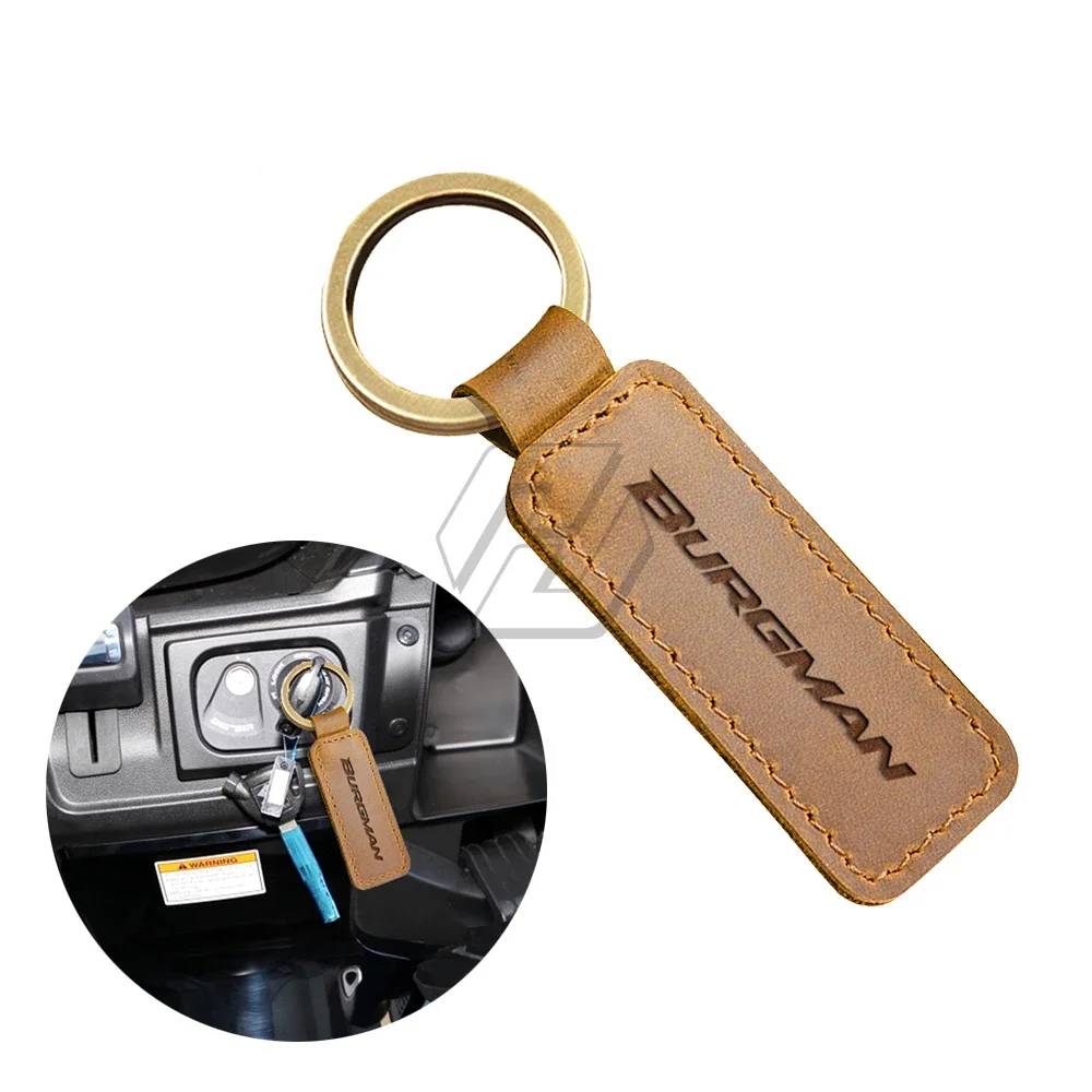 

Motorcycle Cowhide Keychain Key Ring Case for Burgman 200 400 ABS Scooter
