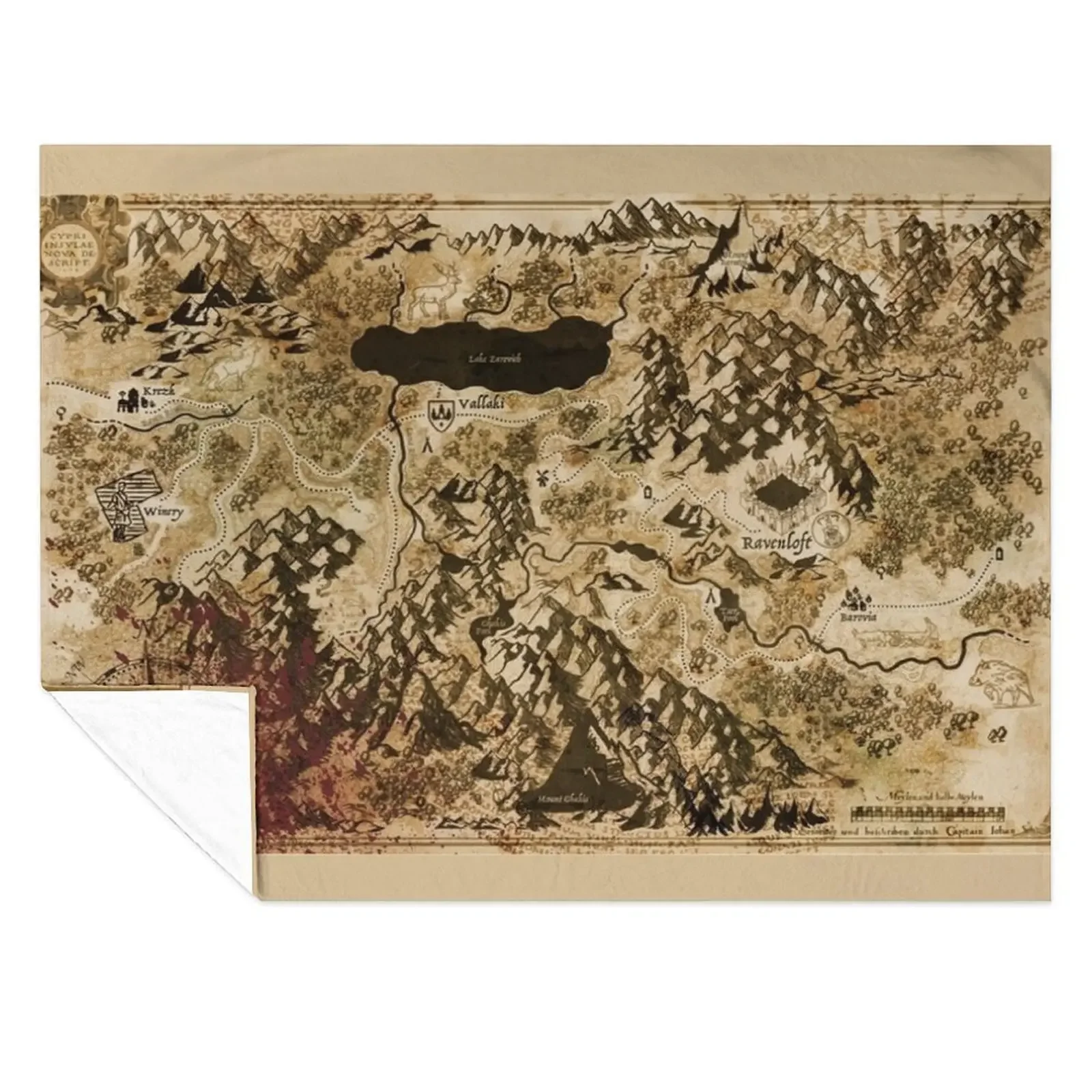 

Dr. Rudolf Van Richten's Annotated Map Of Barovia Throw Blanket Plush Weighted Bed Fashionable Blankets For Baby Blankets