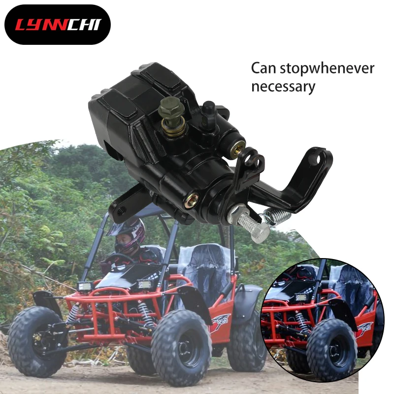 Piezas de motocicleta LYNNCHI, pinza de freno hidráulica trasera izquierda, bomba inferior para bicicletas de playa ATV, Go Kart, Dirt Pit Bike todoterreno