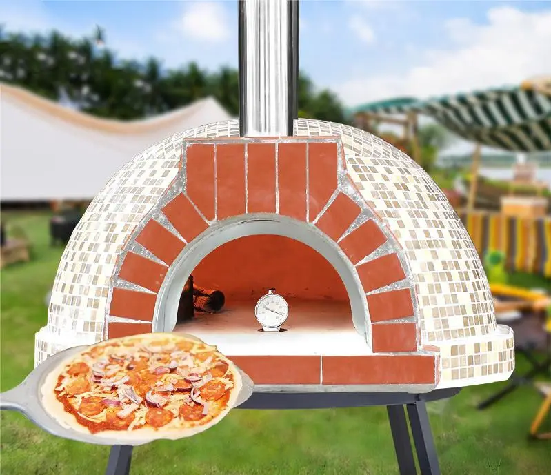 Barbeque Oven Outdoor Use Charcoal Wood-fired Pizza Grill Large Capacity BBQ Pizza Bread Baking Machine