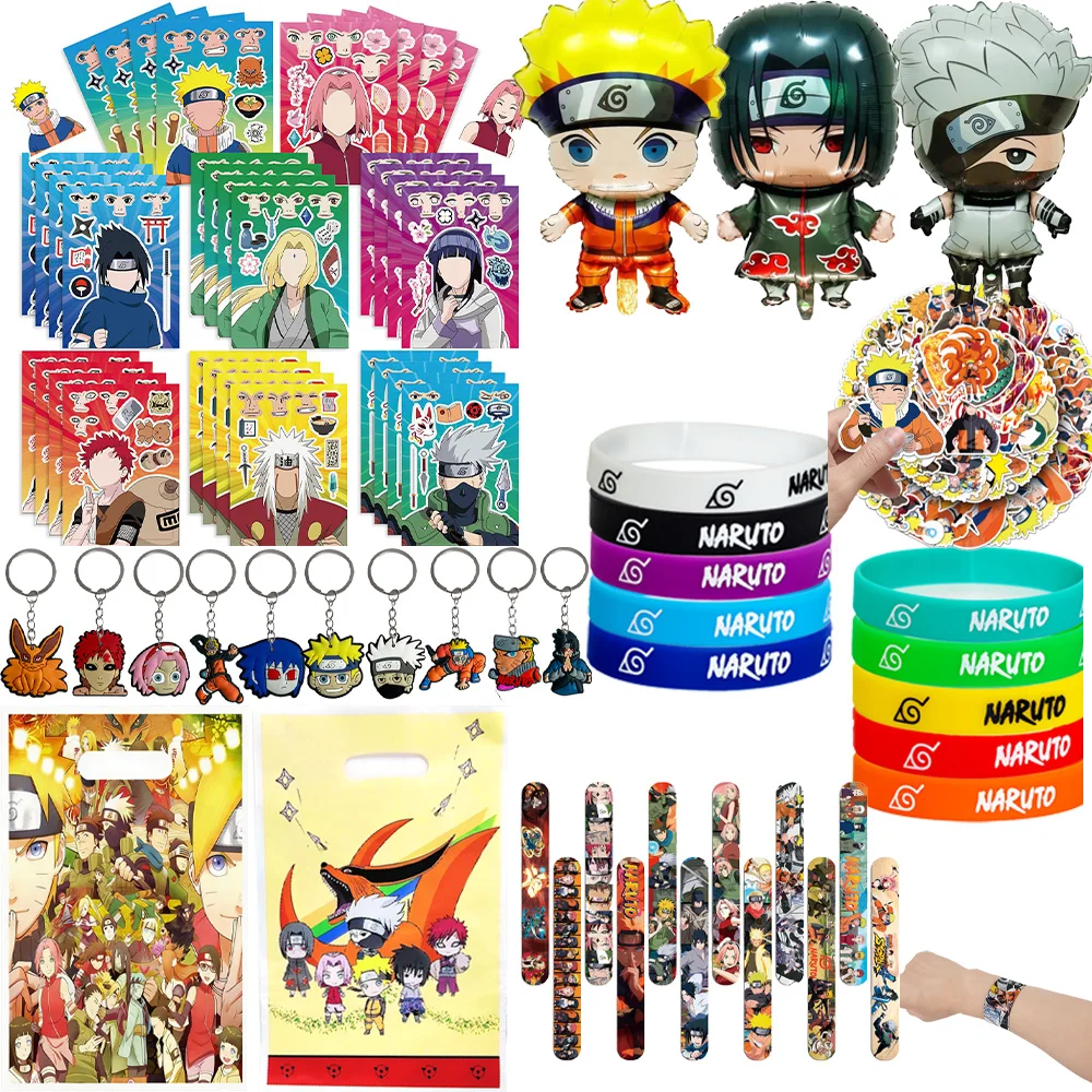 

Naruto Keychain Ninja Stickers Balloons Gift Bags Guest Gifts Classroom Rewards Birthday Return Gifts Children's Birthday Party