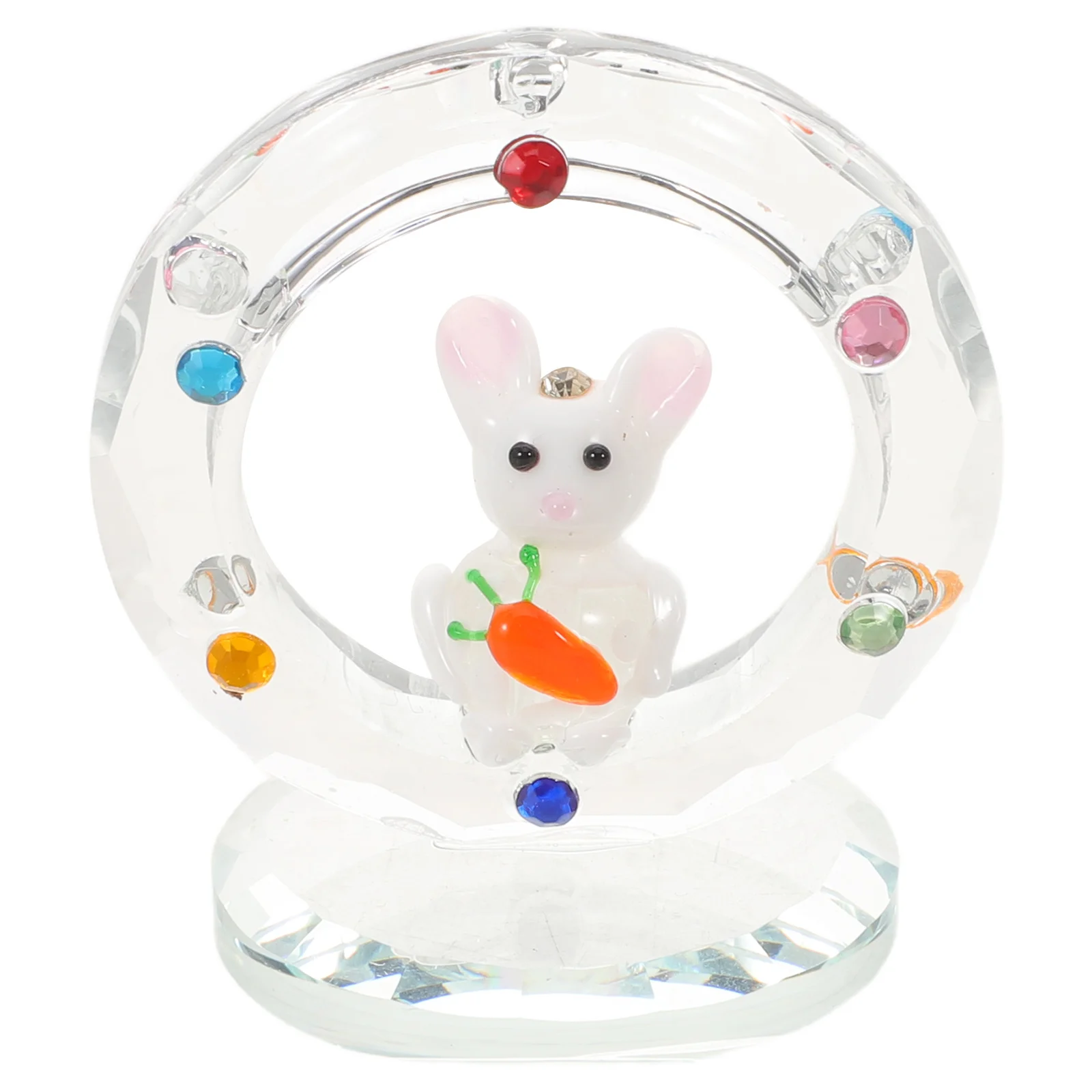 

Easter Yard Decorations Outdoor, Mini Artificial Crystal Bunny Garden Statue for Flower Beds Easter Bunny Baskets Lawn Decor