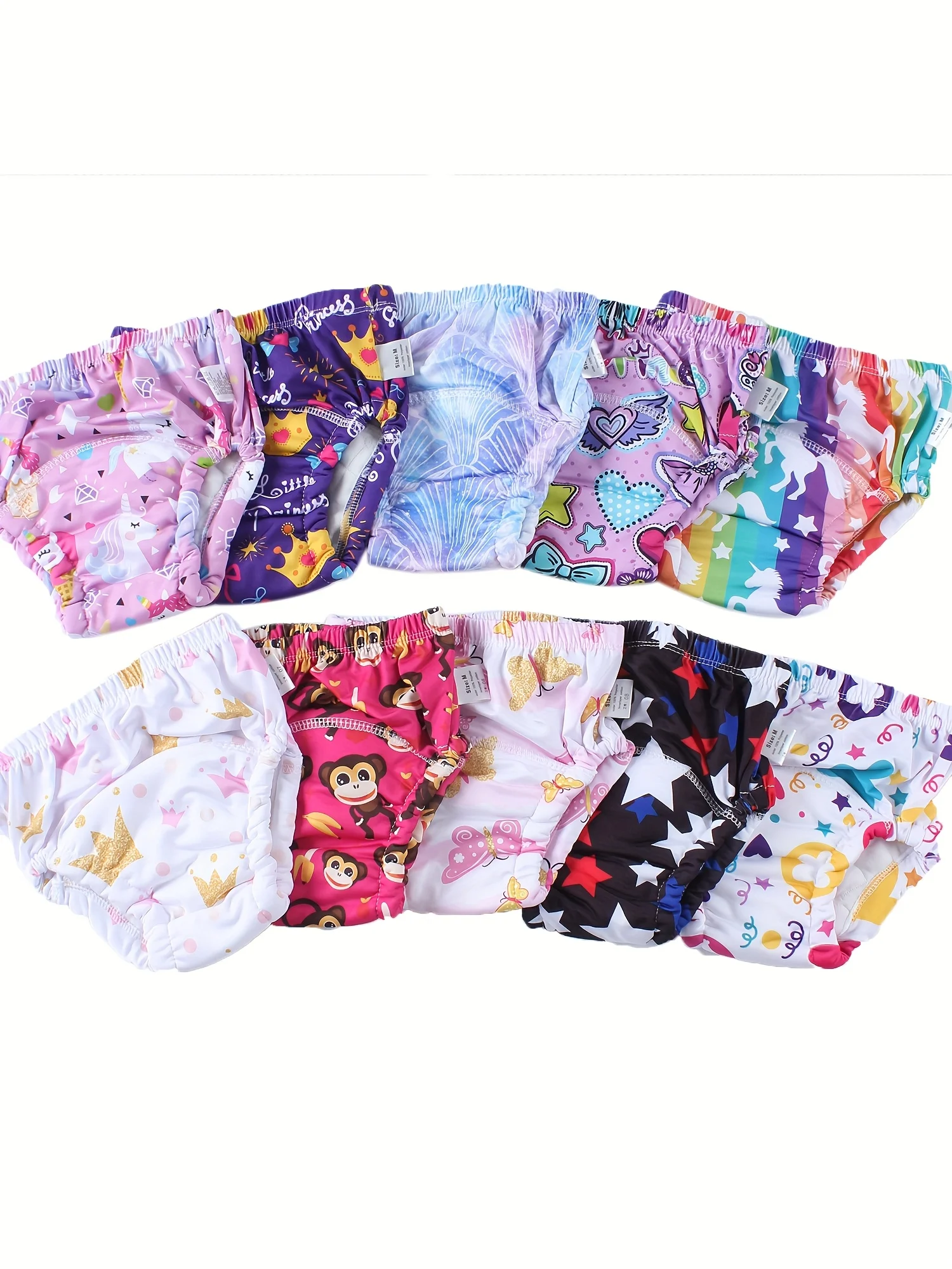 

8 шт., тренировочные штаны с милым животным принтом для младенцев, моющийся полиэстер, стандартная посадка, идеально подходит для приучения к горшку, идеальный подарок для ребенка, горшок