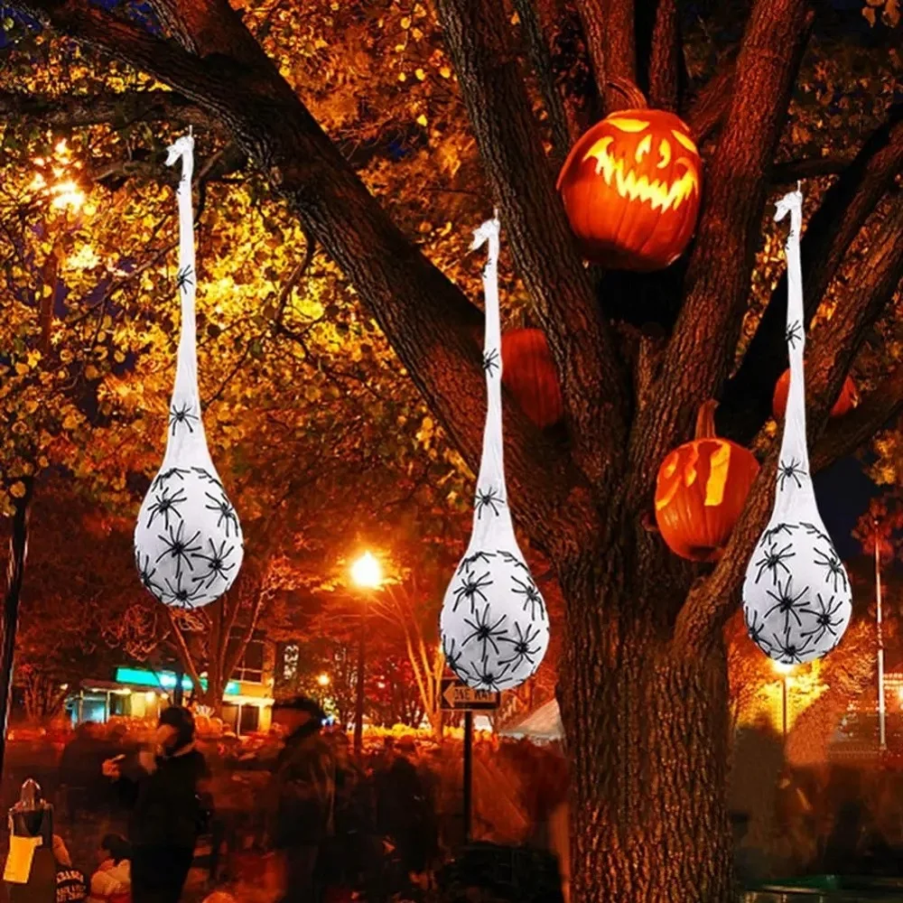 Halloween Decoration Hanging Light up Spider Egg Sacs Outdoor Decoration Glowing Spider Web Egg Indoor Lighted Gift for Party