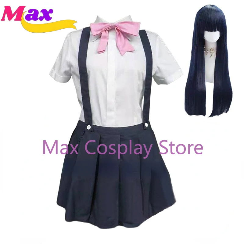 Max Cos Anime Higurashi No Naku Koro Ni Rika Furude Cosplay Costume Girls Cosplay Uniform Wigs for Women Girls Halloween Party