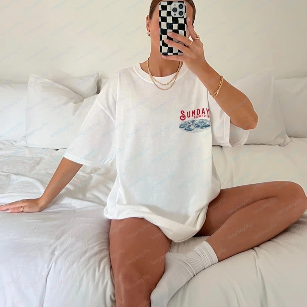 Sunday Brunch Club T-Shirt Professional Weekender Shirt Casual Oversized Tee Perfect for Lazy Days Gift for Brunch Lovers Tops