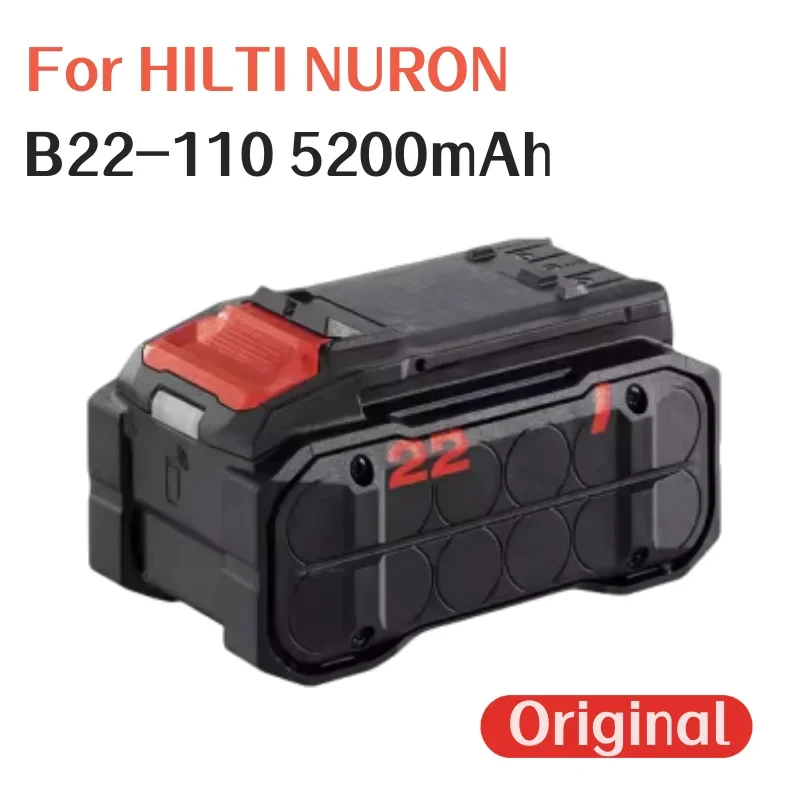 Carregador de Bateria De Lítio Recarregável para Série HILTI NURON, Martelo Elétrico, Broca Elétrica, 5200mAh, 22V, 100% Original