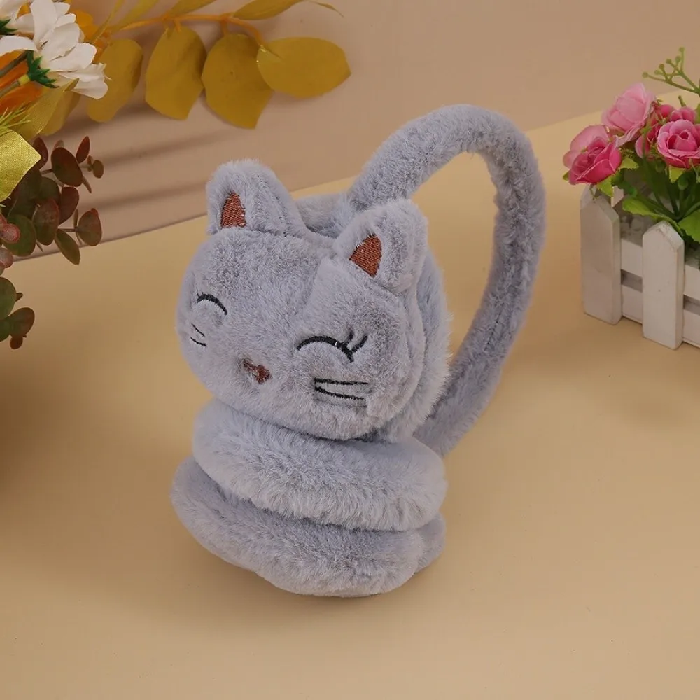 Moda Cartoon Cat Peluche Scaldino per le orecchie Peluche Antivento Paraorecchie invernali Protezione calda Copri orecchie addensato Tempo freddo