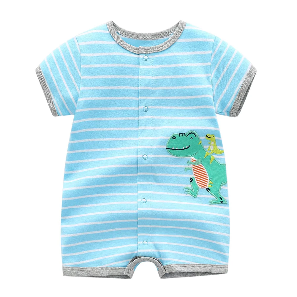 3PCS/Lot Newborn Baby Boy Girl Clothes Soft Cotton Cartoon Printed Baby Romper Summer Short Sleeve Jumpsuit Infant Bebe Clothes