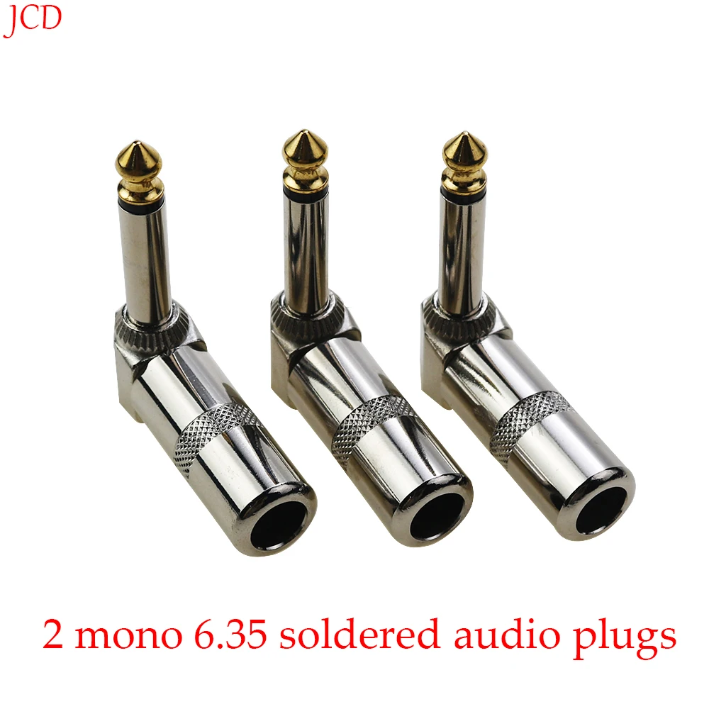 1Pcs 6.35 Audio Plug Microphone Amplifier Guitar Cable Plug Bipolar Mono Amplifier Microphone Plug 90 Degree Audio TRS Plug