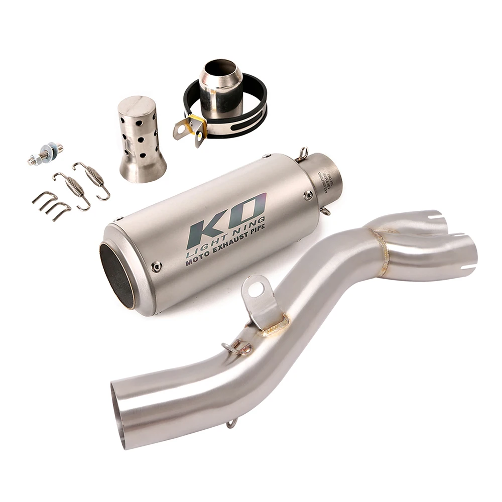 Motorcycle Modified Exhaust Middle Link Pipe Escape Moto Muffler With DB Killer For Super Duke 950 Adventure S 2003-2013