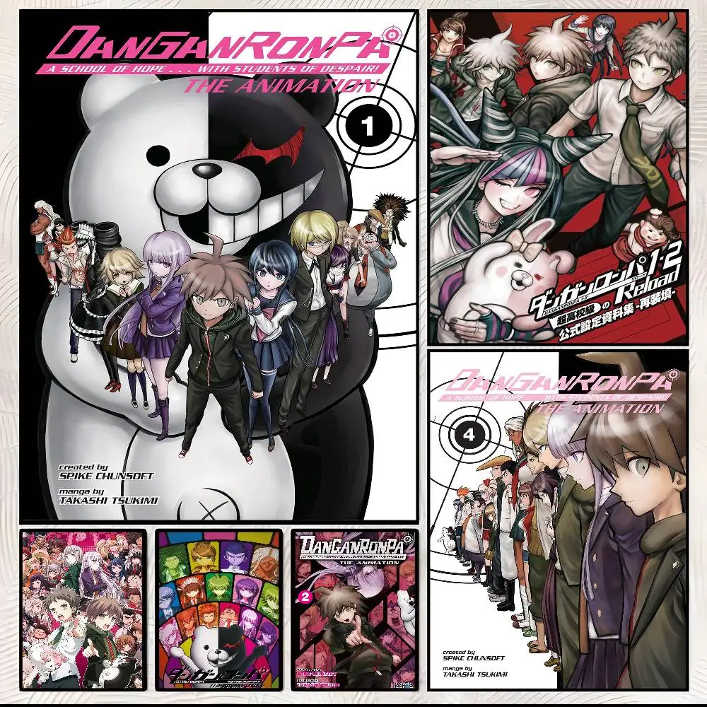 Danganronpa D-Danganronpa Anime-Spielposter, HD-Kunst, klebrige Wand, wasserdicht, für Zuhause, Wohnzimmer, Schlafzimmer, ästhetische Dekoration