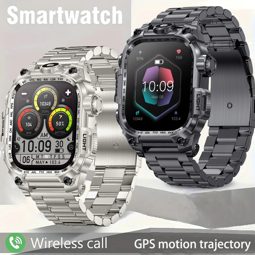 

2024 New Outdoor Sports Men's Smart Watch Bluetooth Call Flashlight Heart Rate and Blood Pressure Monitoring Women's Smartwatch