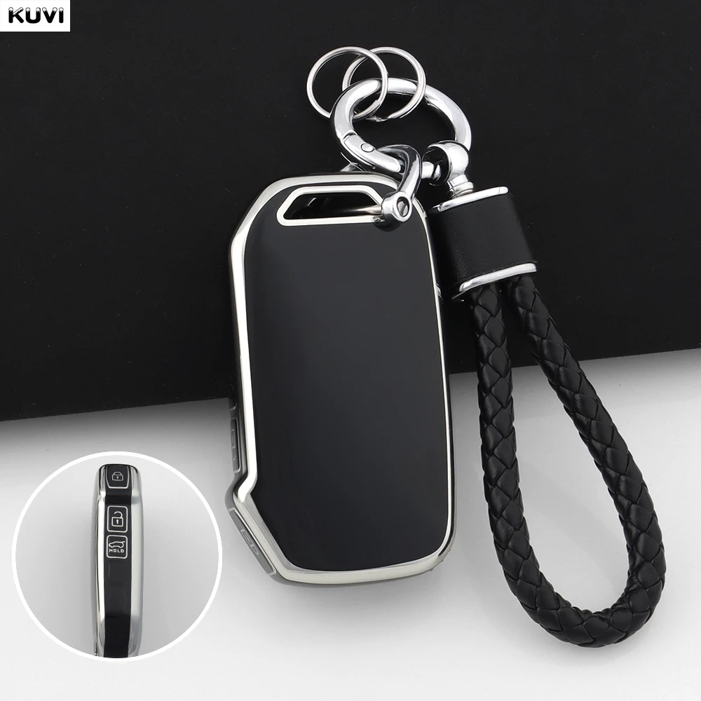Soft TPU Car Smart Key Case Cover Fob Keychain Shell For KIA Sportage R GT Stinger Sorento Ceed Cerato Forte Niro Soul Telluride