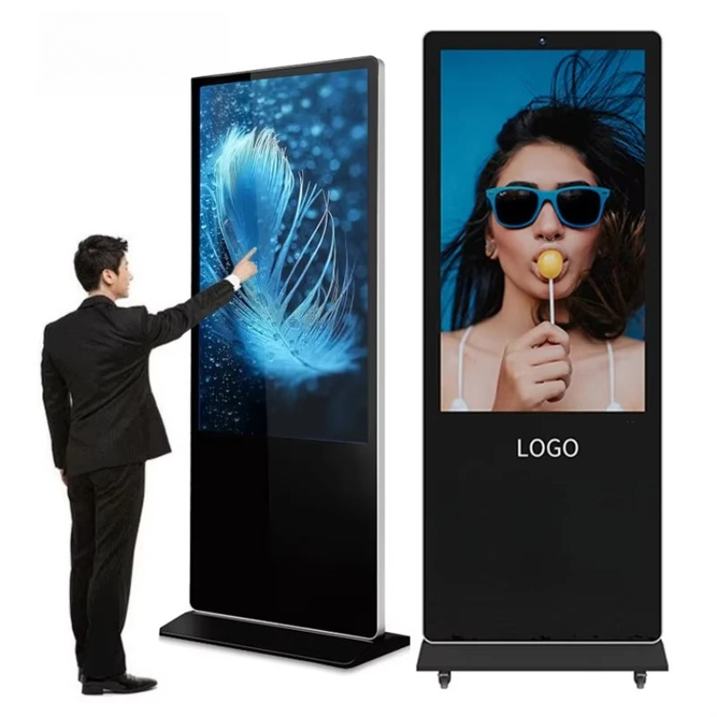 Screen advertising LCD display totem LCD poster elevator digital signage touch screen kiosk with camera