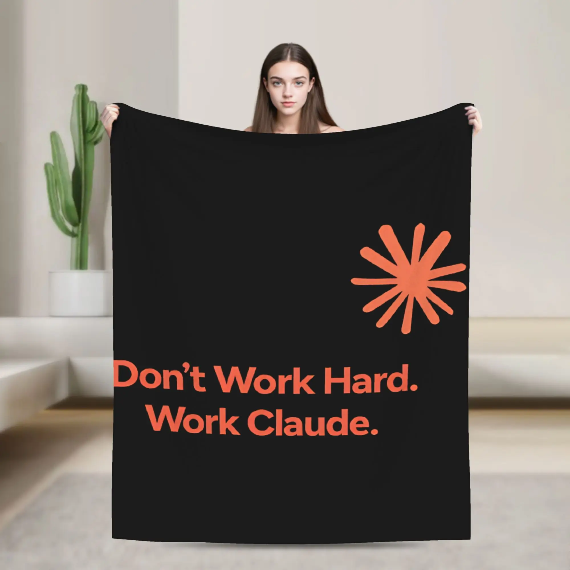 Claude - Don't Work Hard  Blanket Super Soft Warm  Throw Blankets for Couch 50x60 Inch Multi-size Quilt