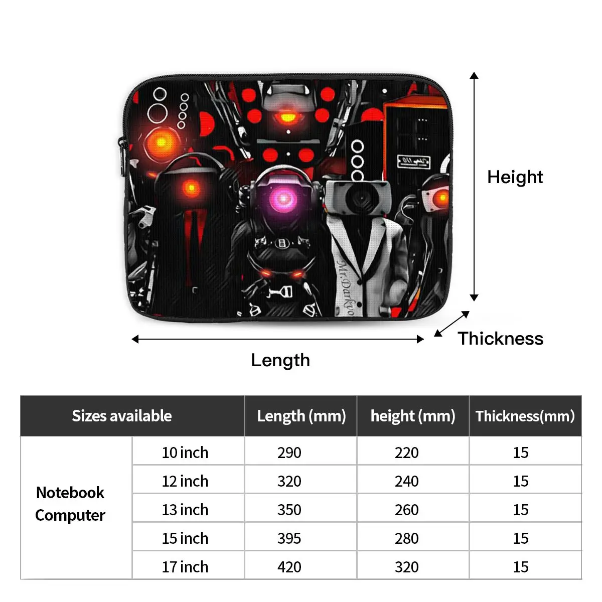 Game Titan Speakerman Skibidi ToiletNotebook Laptop Bag 10 12 13 15 17 Inch For Macbook Air Pro Tablet Shockproof Case Bag