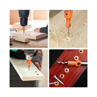 A96Q-Countersink Drill Bit, 5Pcs Quick Change 8mm Adjustable Countersink Drill Bit Set with 5Pcs Replaceable Drill Bits