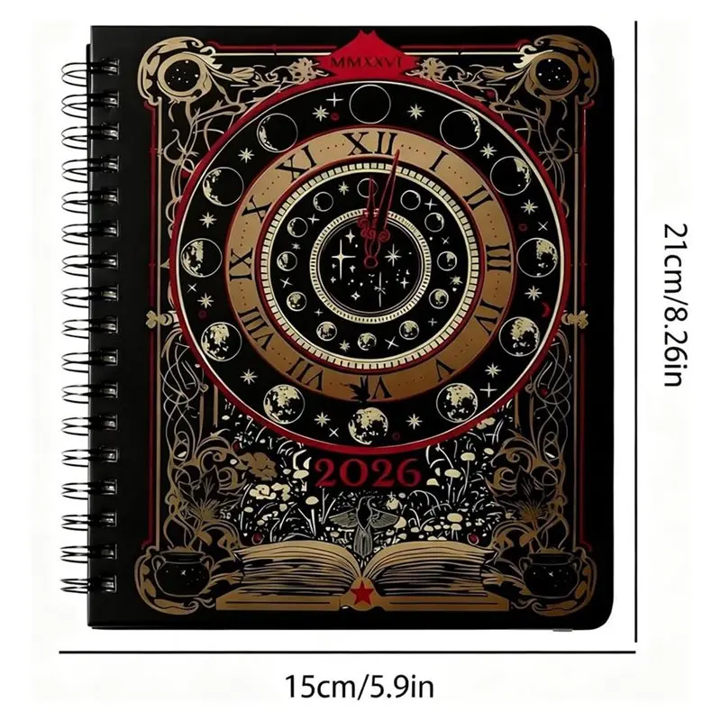 Waiting For The Night 2026: Spiral Dated Weekly Planner, January-December, 21X15cm Hardcover With Stickers & Bookmarks