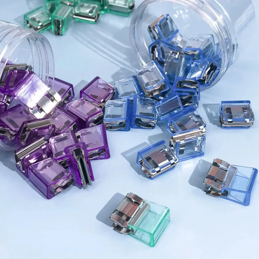 5 個半透明カラークリップ金属バインダークリップドキュメント紙クリップ事務用品バインディング固定クリップ学校文具