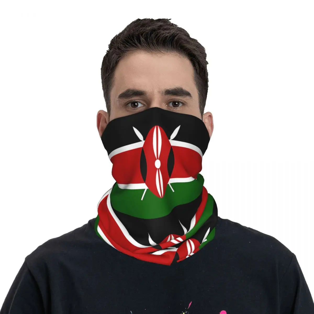 Kenya Flag Scarf Neckerchief Neck Face Mask Polyester
