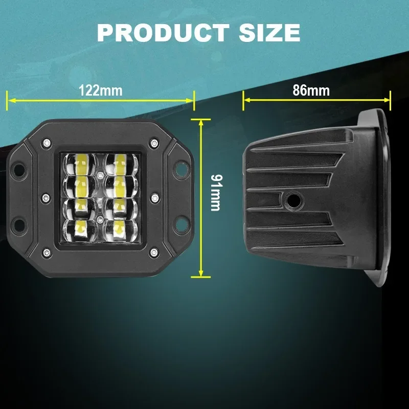 5 Inch 24W 6D Lens LED Small Square Light Built-in Spotlights for Off-road Vehicle Modified Front and Rear Bar Gantry