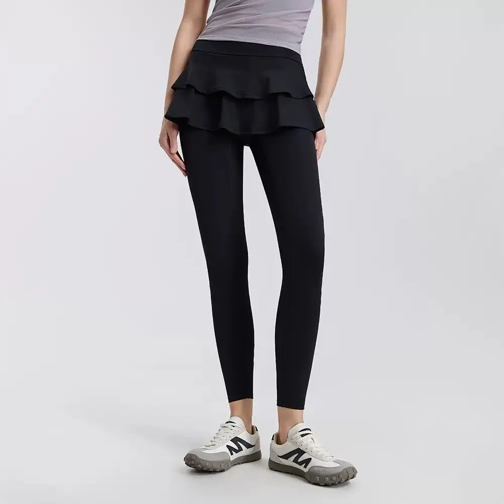 Damen-Yoga-Hosen mit hoher Taille, Mesh-Sportröcke, Fitnesshosen, figurformend, hüftbedeckend, für Laufen, Radfahren, Pilates und Yoga – Detail 16
