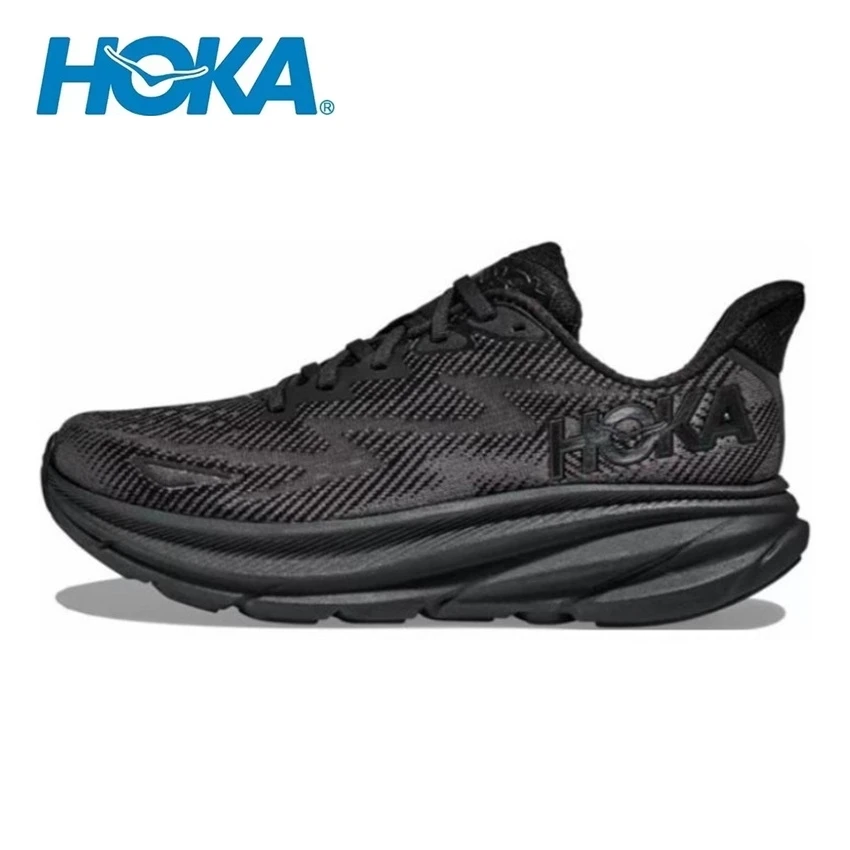 Hoka One One Clifton 9 Triple Black خفيف الوزن للمشي حذاء رياضي كاجوال للمدربين أحذية رياضية للنساء والرجال