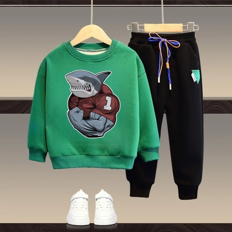 Herfst Kinderen Jongen Kleding Set Kid Meisjes Cartoon Gedrukt Sweatshirts Trui Top En Broek Pak Lange Mouw Trainingspakken