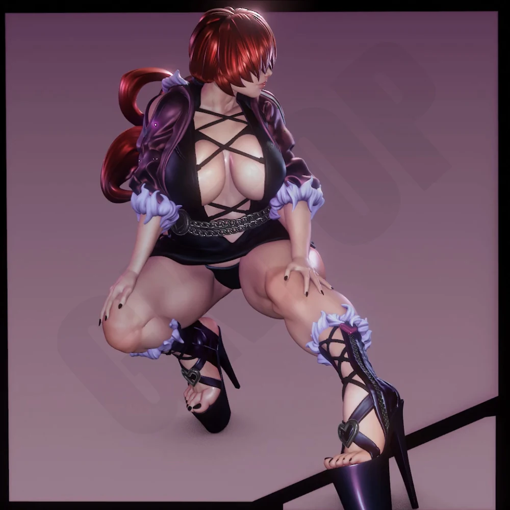 1/24 3d Print Model Kit Thunder Fighting Sexy Girl Anime Resin Figure Model Kit DIY Miniature Reduction Statue Unpainted Kit Toy