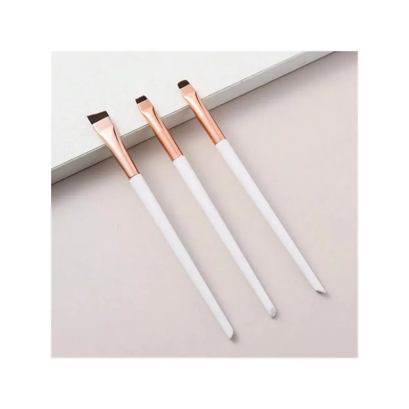 Set di pennelli per eyeliner ultra fini da 3 pezzi, inclusi punta dritta, angolata, piegata, adatta per il trucco
