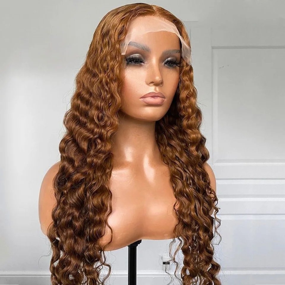 

26 дюймов 180 Плотность Блондинка Кудрявые вьющиеся парики спереди для женщин с волосами ребенка Синтетическое волокно Глубокая часть Парики для повседневного ношения