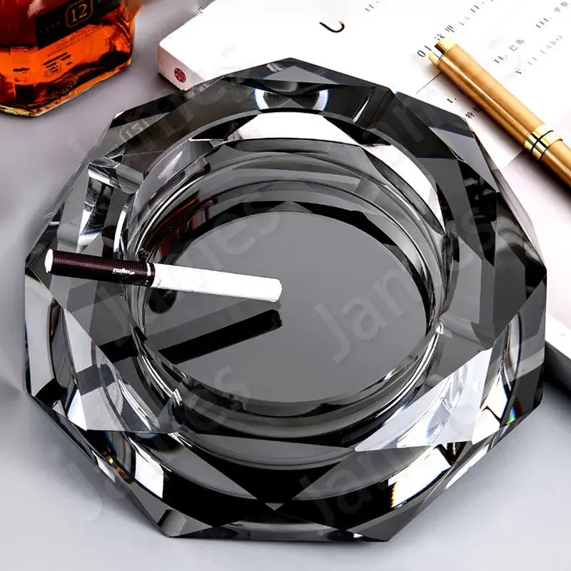 Creative Crystal Ashtray Simple Nordic Style Ashtrays Portable Ashtrays Desk Accessories Home Furnishing Decoration Car Ashtrays