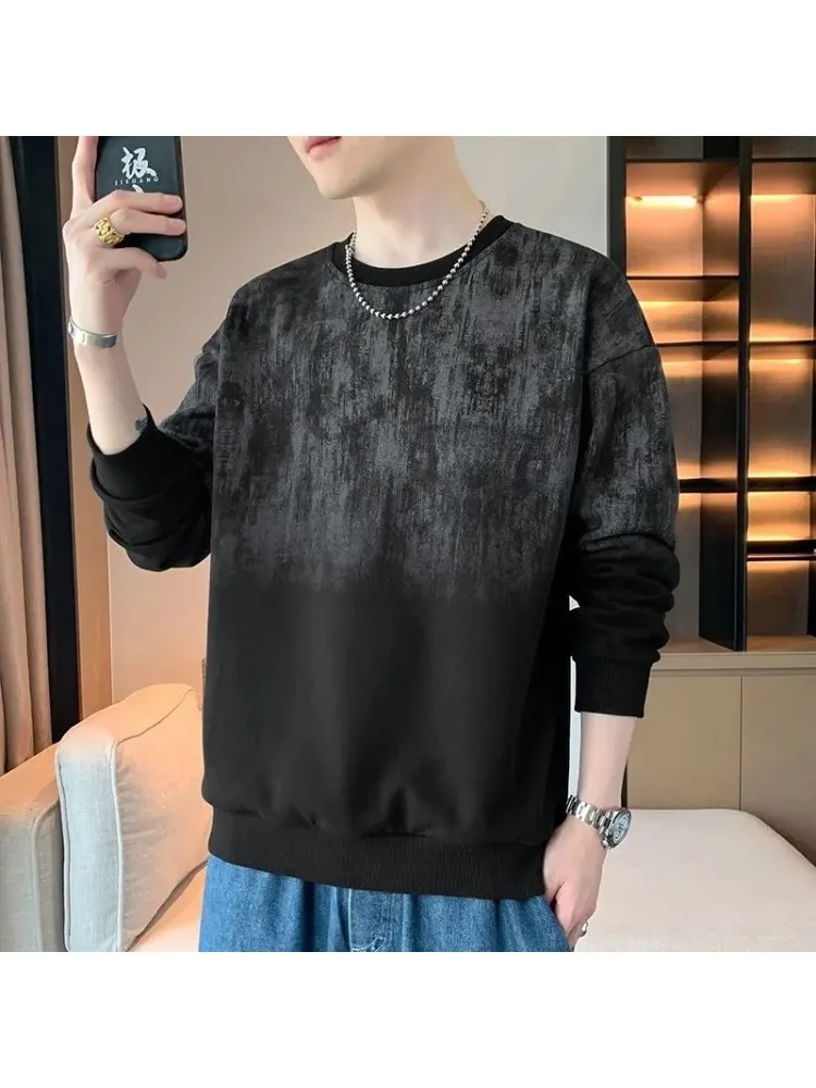 Męska bluza z kapturem na wiosnę i jesień, codzienna bluza wkładana przez głowę z okrągłym dekoltem, koszulka z długim rękawem, bluza męska, odzież sportowa na zewnątrz.