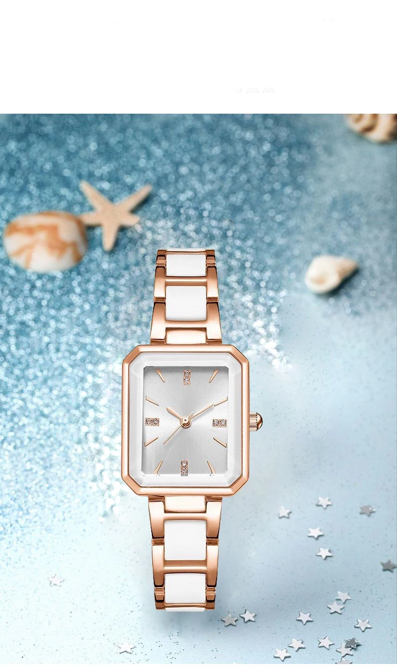 หรูหราสุภาพสตรีนาฬิกาทองแฟชั่นสแควร์สายคล้องคอ 2025 ผู้หญิงนาฬิกาข้อมือควอตซ์หญิงสาวโรมันนาฬิกา