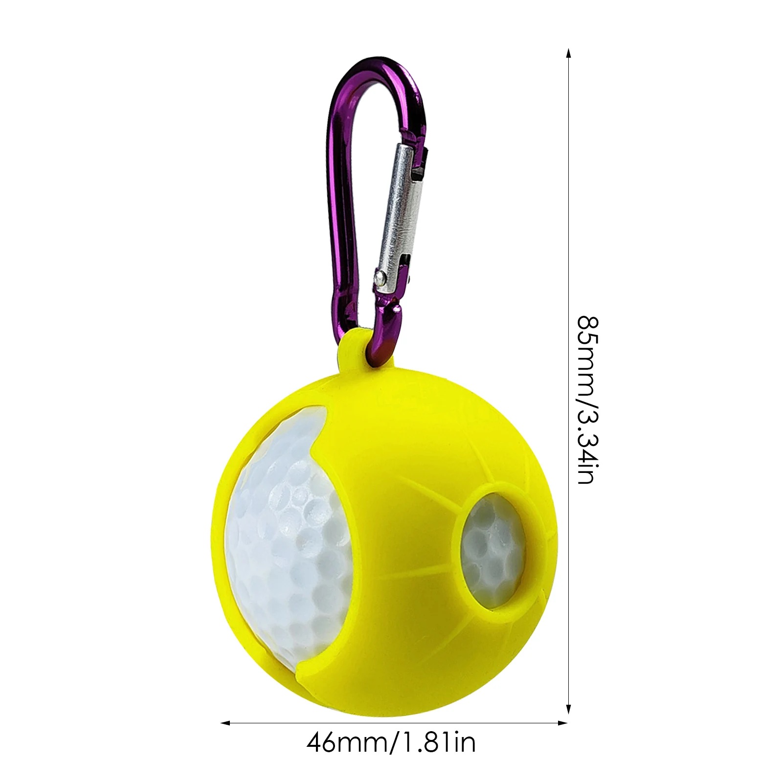 Golf Ball Silicone Holder Golf Ball Storage Pouch Silicone Protective Sleeve For Golf Balls With Aluminum Hooks To Pants Or Belt