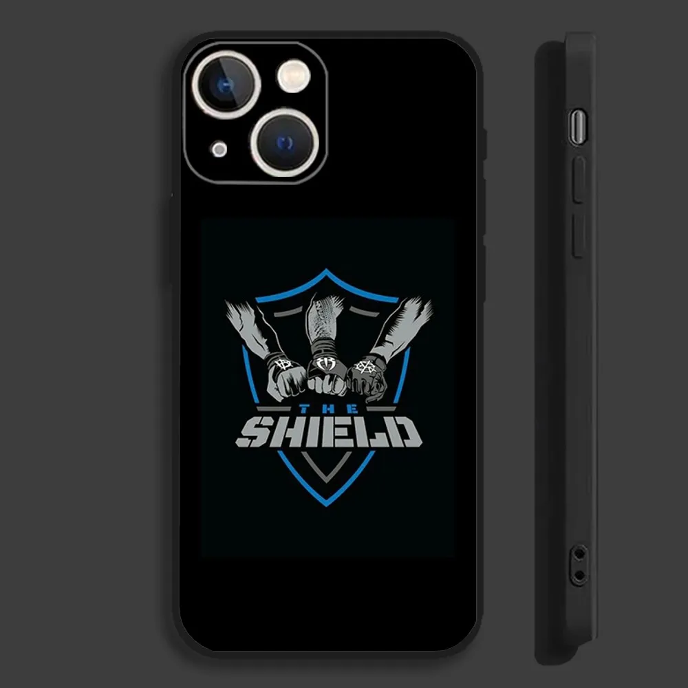 W-WWE The Shield Phone Case For iPhone15,14,13,12,11,Pro,Max,Plus,Mini,X,XS,XR,8,7,6,S,Plus,SE Soft Black Case