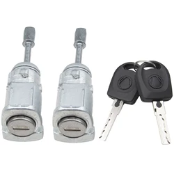 1 Pair Front Left&Right Door Closing Locking Cylinder with 2 Keys For VW PASSAT B5 3B (96-05) 3B0837167 3B0837168