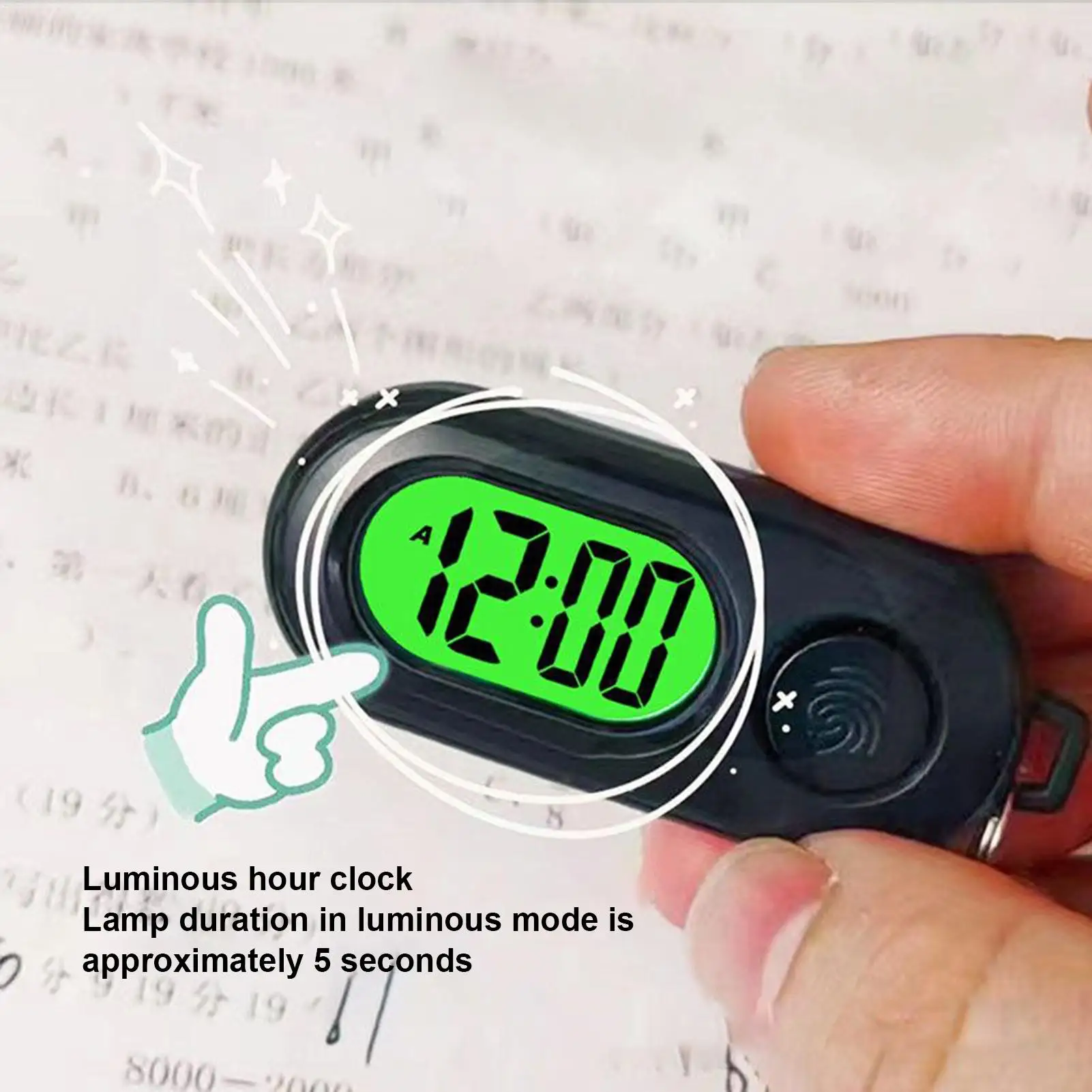 Portable Keychain Clock with Backlight, Mini Timer for Backpack Travel Outdoor Camping and Daily Commute Supplies Drop shipping