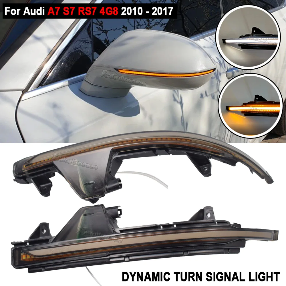 Dynamic Blinker LED Turn Signal Light For Audi A7 S7 RS7 2011-2017 Side Wing Mirror Rearview Repeater Sequential Indicator Lamp