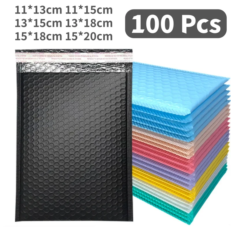 100Pcs Bubble Padded Envelopes Waterproof Bubble Padded Mailing Envelopes Mailer Poly For Book Magazine Lined Mailer Self Seal