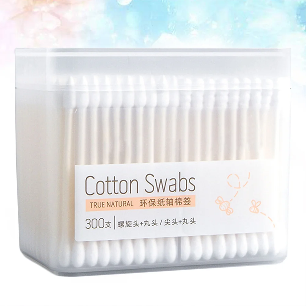 300 قطعة أعواد القطن جذع خشبي قوي غير سبلينترينج ماصة للرعاية الشخصية أساسيات السفر المنزلية