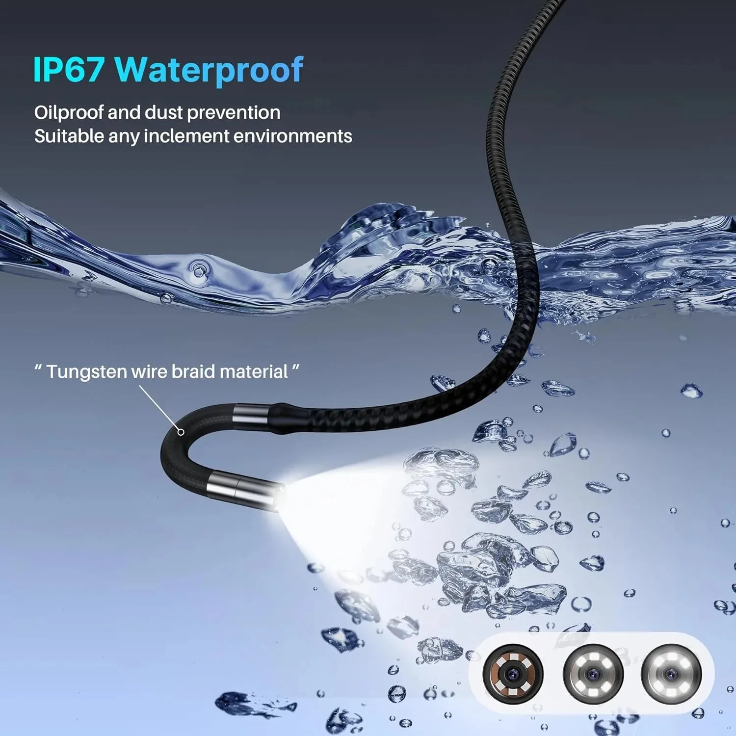 720° Video Inspection Automotive Piping Endoscope Camera With Articulation For Cars Rotary Android Type C Endoscope